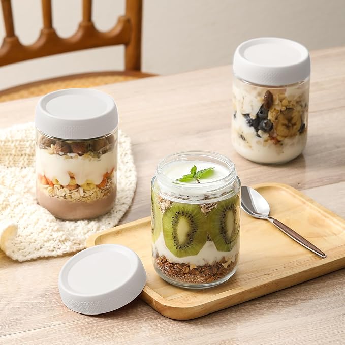 NETANY 6-pack 16oz Glass jars