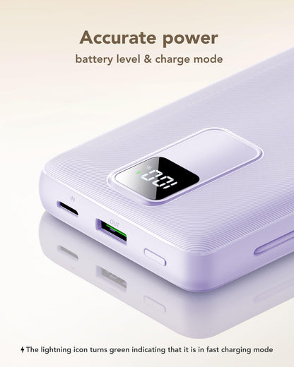charmast 20000mAh Portable Charger with Built-in Cables & Wall Plug, 20W USB C Power Bank, Fast Charging Battery Pack Travel Essentials Compatible with iPhone 16/15/14 Series, Samsung, Google, iPad