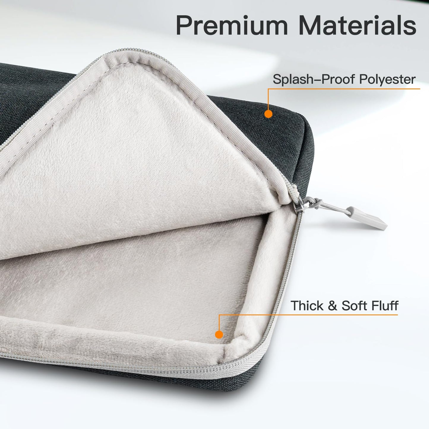 JETech Laptop Sleeve for 15-Inch Notebook, Compatible with MacBook Air 15-Inch M4/M3/M2, MacBook Pro 16-Inch M4/M3/M2/M1, Waterproof Shockproof Case with Accessory Pocket Bag (Dark Grey)