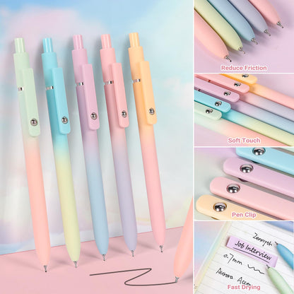 60 Pcs Aesthetic School Supplies with Large Capacity Pencil Case, 5 Quick Dry Black Ink Gel Pens, 12 Color Pastel Highlighters, 6 Mechanical Pencil Set 0.5 & 0.7 mm, 7 Multi-Color Index Sticker-Blue