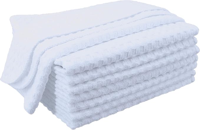 POLYTE Ultra Premium Microfiber Kitchen Dish Cloth Waffle Weave, 8 Pack