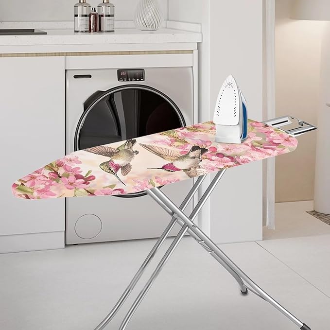 Flower Hummingbird Cover for Ironing Board Non Stick Scorch Ironing Board Cover