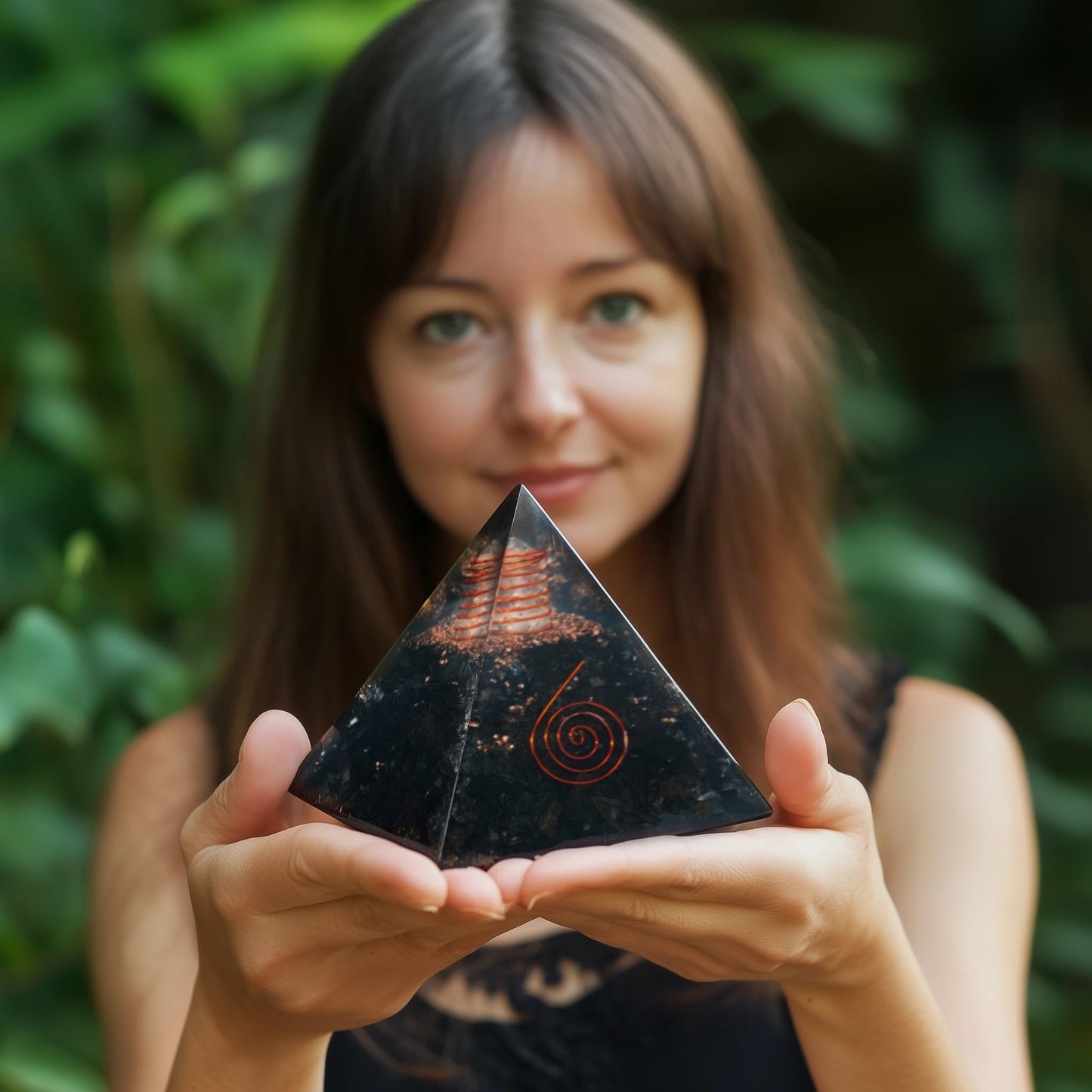 Shungite Orgonite Pyramid for Energy cleansing, Protection, Grounding Energy, Spiritual Healing | Handmade Orgonite pyramids with Copper Coil and Crystal Quartz for Chakra Protection