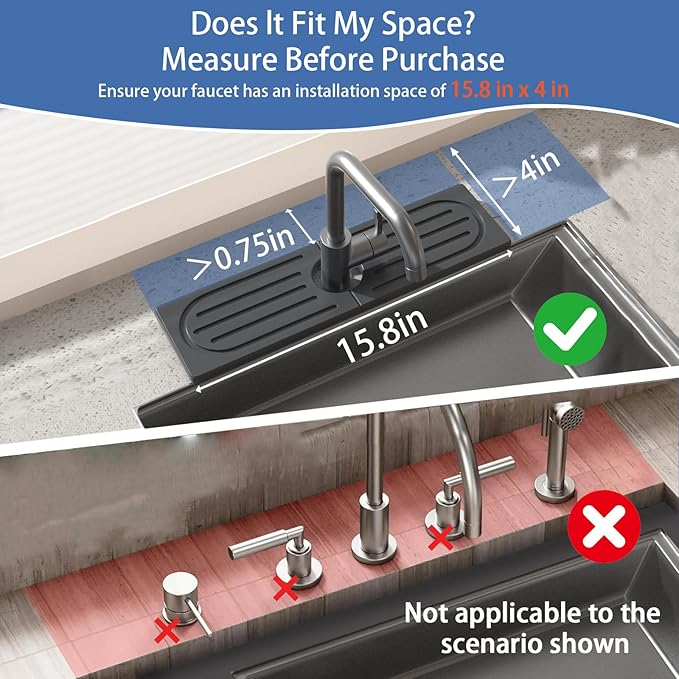Stone Faucet Mat for Kitchen Sink, Water Absorbing Sink Water Splash Guard