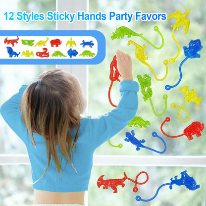 Valentines Sticky Hands Bulk 48PCS Valentines Day Gifts for Kids Classroom Prizes Valentines Party Favors for Kids Stretchy Heart Sticky Hand Toy Valentines Day Goodie Bag Stuffers Kid Party Supplies