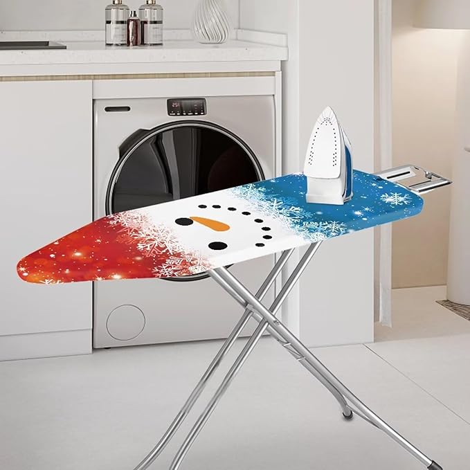 ZDCUSTOM Red Blue Snowman Ironing Board Cover 52"x13" Christmas Resist