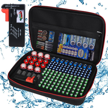 keabys Battery Organizer Storage Holder Case with Tester,Battery Vault Box Container Carrying 9V Keeper for Garage Organization Holds 200+ Batteries AA AAA C D