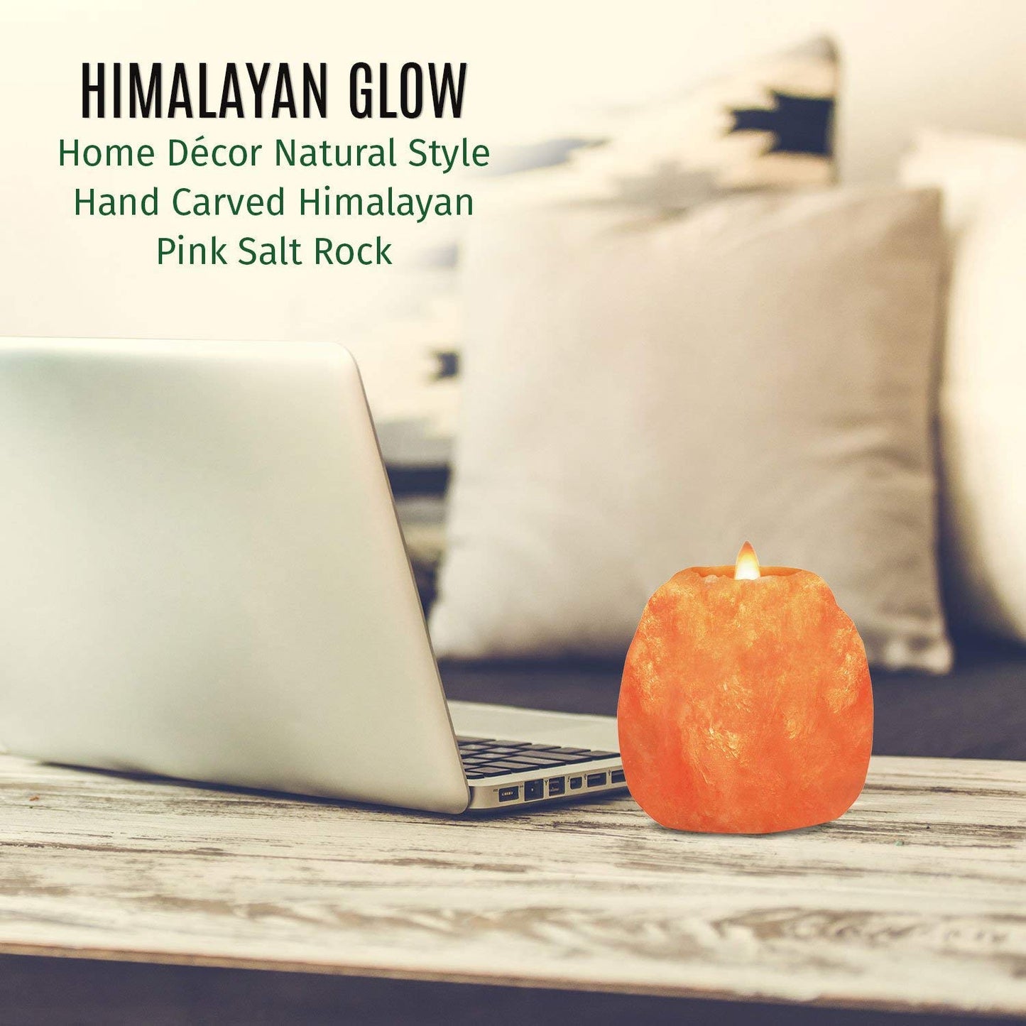 Himalayan Glow Candle Holders, Hand Crafted Himalayan Salt Candle Holder – 4 Pack