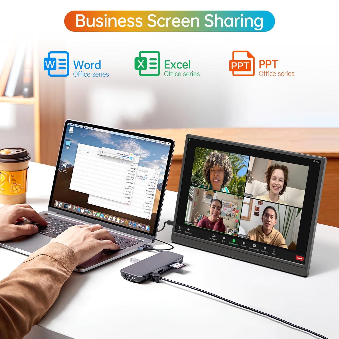 15.6inch Portable Monitor,1080P USB-C HDMI Second External Monitor for Laptop,PC,Mac Phone,PS,Xbox,Swich,IPS Ultra-Thin Zero Frame Gaming Display/Premium Smart Cover