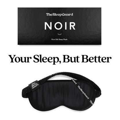 TheSleepGuard Pure Silk Sleep Mask [100% 6A Mulberry Silk, 22 Momme] Light Blocking Travel Essentials. Eye Masks for Sleeping. Black Oeko-Tex Blindfold. Eye Covers for Men & Women
