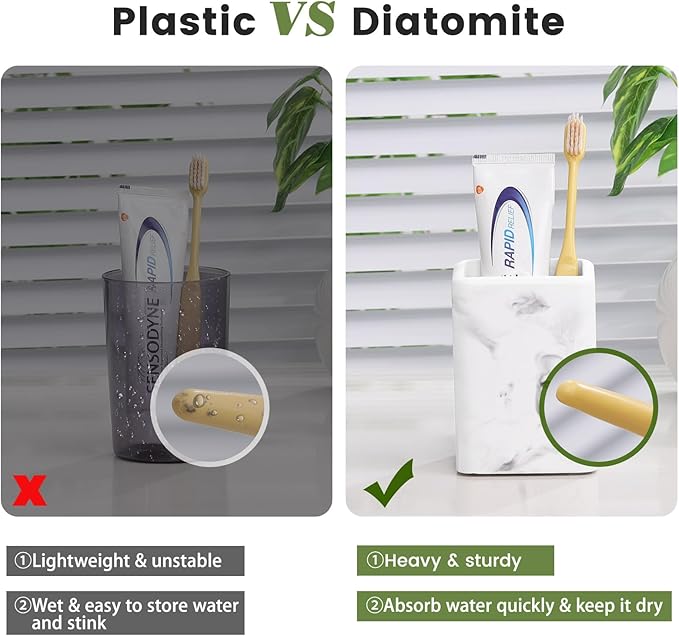 Luxspire Toothbrush Holders 2 Pack, Fast Drying Toothbrush Holders