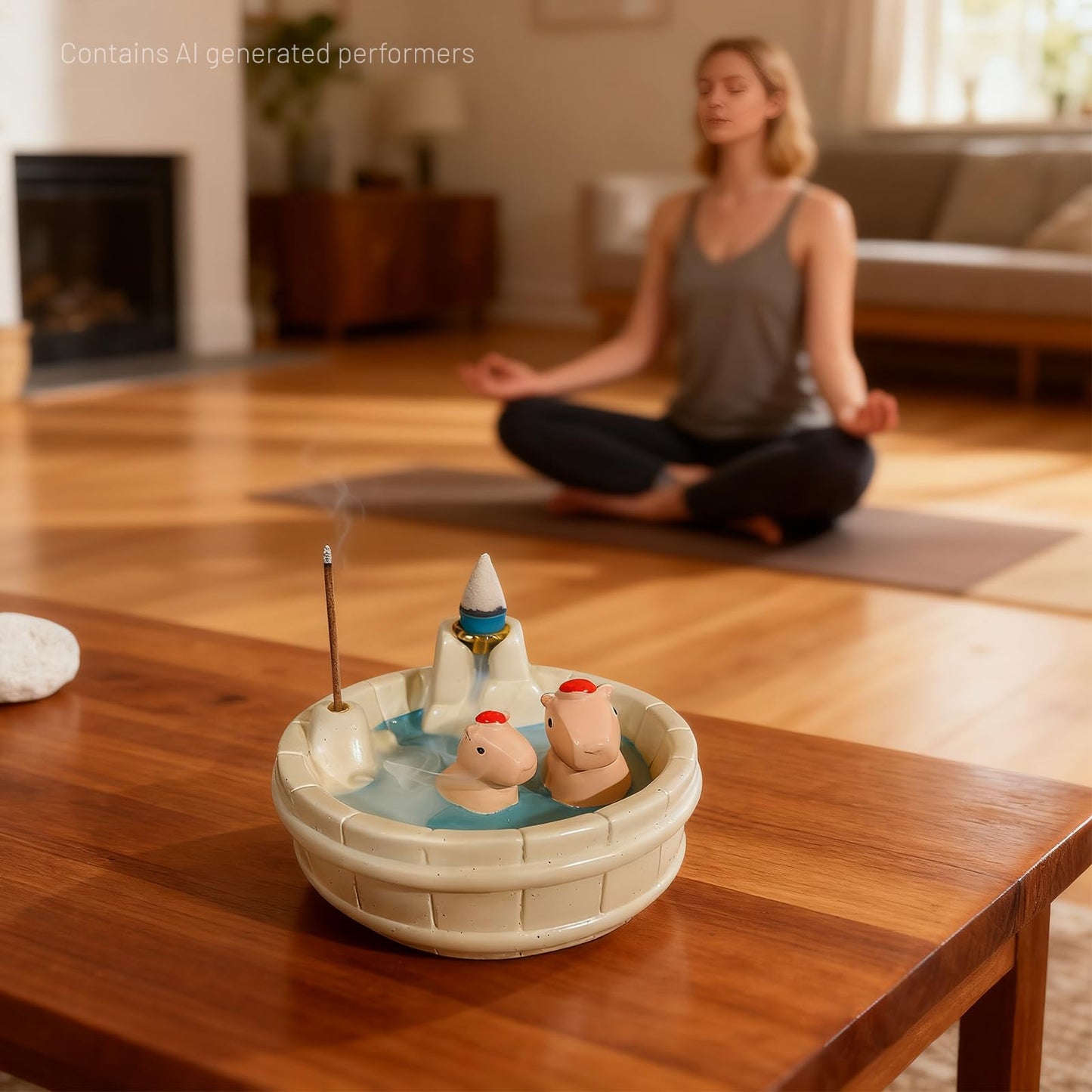 MOUGIGI White Capybara Backflow Incense Holder - Adorable Unique Design with Waterfall Effect for Relaxation & Aromatherapy | Perfect for Energy Cleansing,Yoga,Meditation,Zen Spaces, and Altar Decor