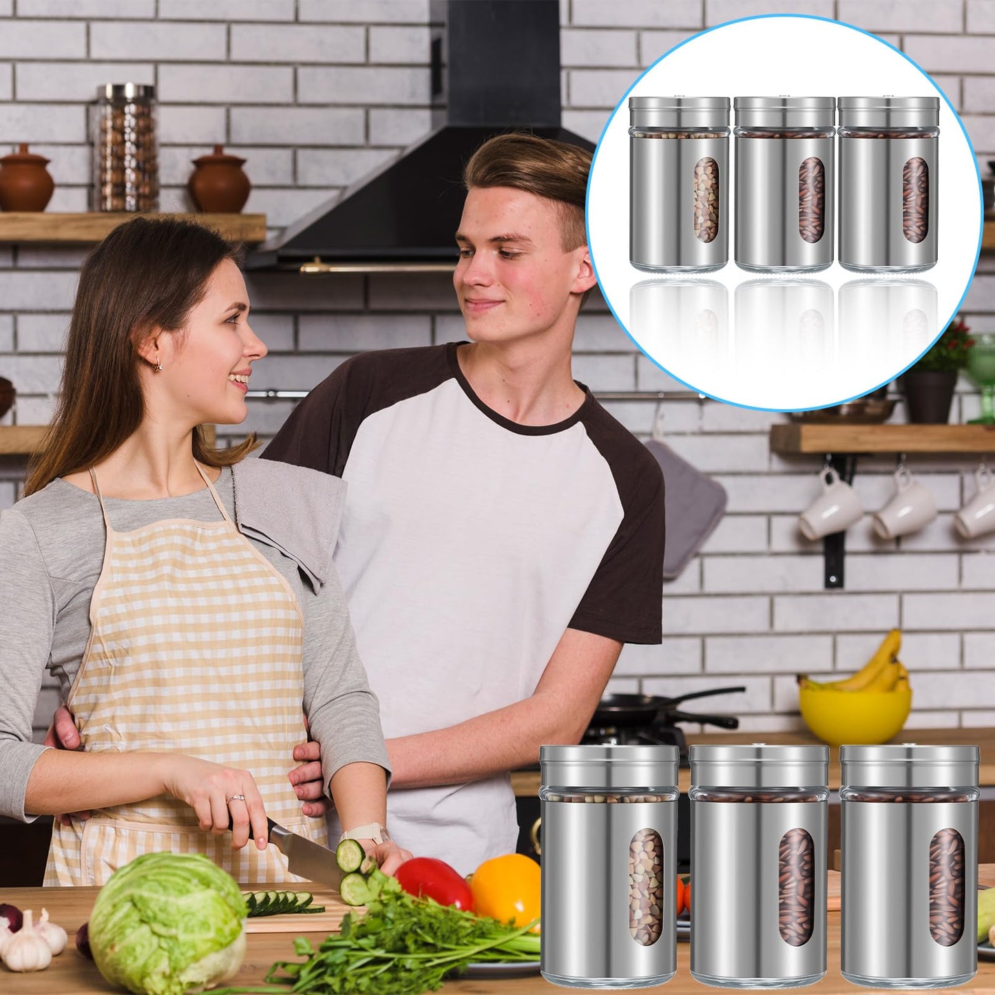 8 Pcs Premium Stainless Steel Salt and Pepper Shakers Set – Salt and Pepper Shakers,Stainless Steel Shaker for Salt Powder Sugar Cinnamon Pepper, Spice Dispenser with Adjustable Pour Holes, Silver