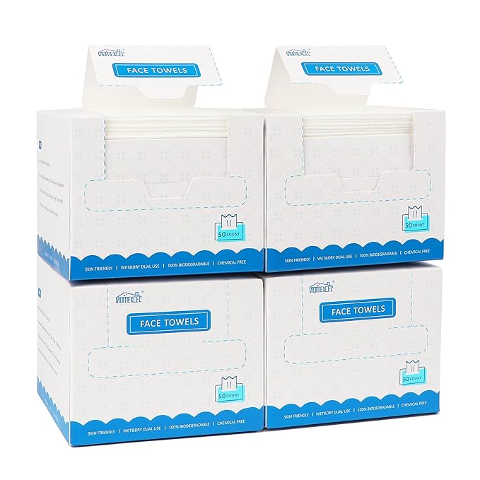 HOMEXCEL Face Towels, Biodegradable Makeup Remover Dry Wipes, Super Soft Clean