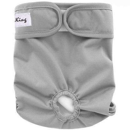 LeerKing Dog Nappies Female 2 Pack, Super Absorbent Dog Period Pants Washable Dog Knickers for Season Sanitary Panties Reusbale Puppy Incontinence,Black Grey M