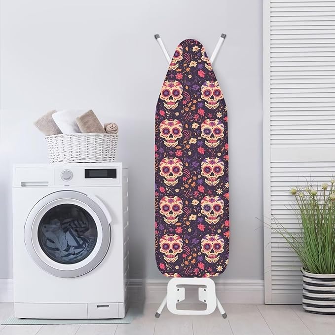Halloween Skull Steam Ironing Board Cover Mexican Sugar Skulls 15x54 Inch