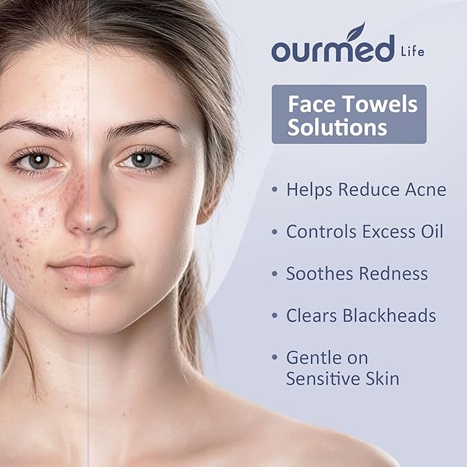 Ourmed Life Face Towels, Disposable Biodegradable Clean Facial Towels