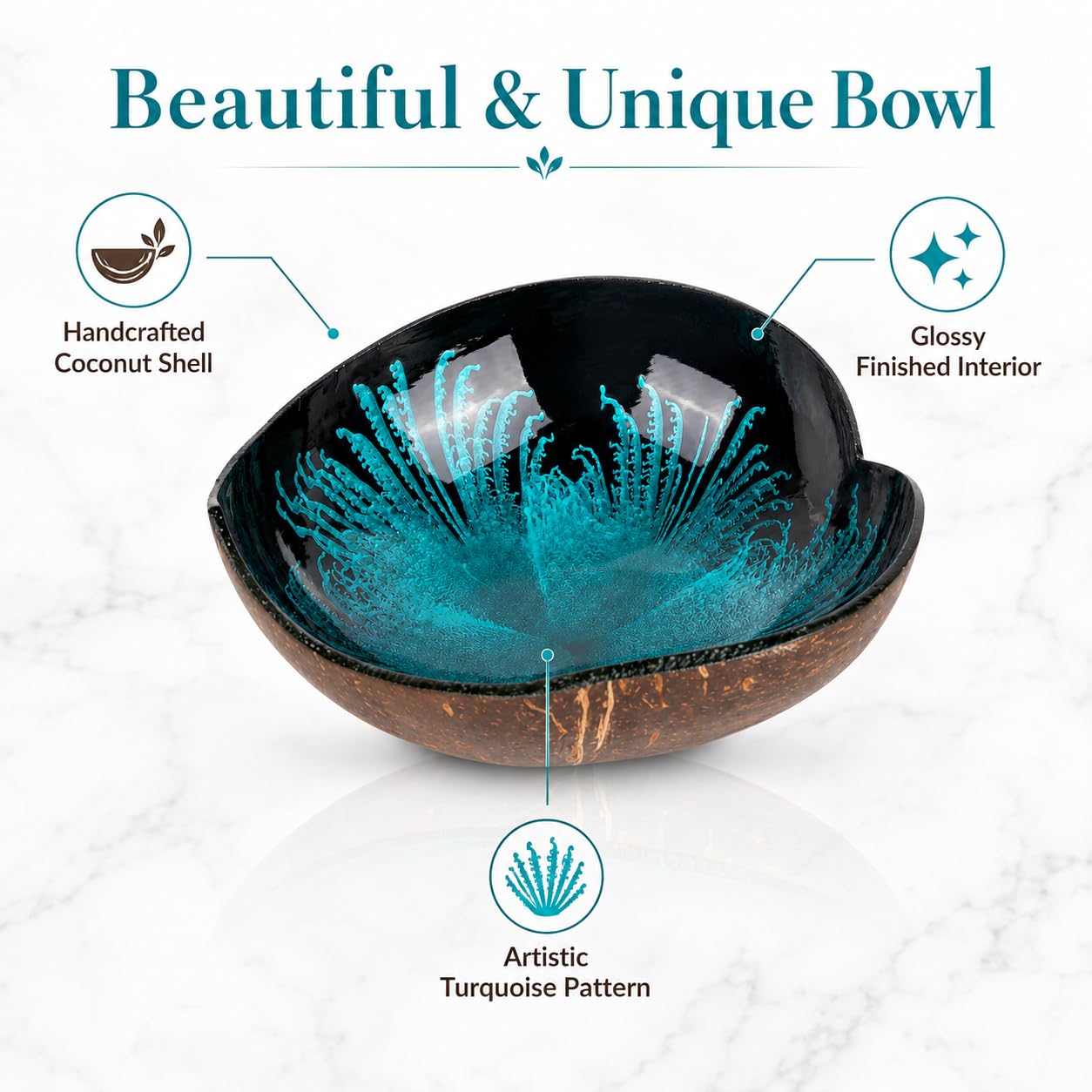 Coconut Bowls Decorative Candy Dish - Heart Acai Bowl, Natural Wooden Candy Dish, Key Bowl Holder for Entryway Table, Yogurt Smoothie Nuts Dessert Container, Rice Fruits Dry Snack Storage Shell Bowls