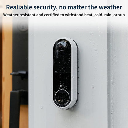 Arlo Essential Wire-Free Battery Operated Video Doorbell - HD Video, 180° View, Night Vision, 2 Way Audio, Direct to Wi-Fi No Hub Needed, Black - AVD2001B (Renewed)