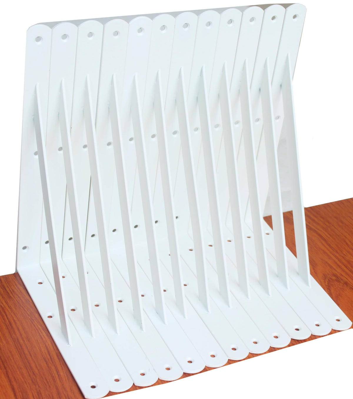 12 Pack L12 x H 8" White Heavy Duty Shelf Brackets with Screws Metal Shelf Brackets Shelf Support Angle Brackets for Shelves L Brackets Heavy Duty Floating Shelf