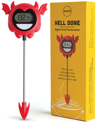OTOTO Hell Done Halloween Meat Thermometer Digital - Spooky Food for Cooking, for Meat, Digital, Cooking Gifts, Cute Kitchen Gadgets