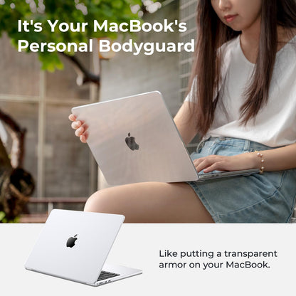 EooCoo Compatible with MacBook Air 13 inch Case M4 M3 M2 2025 2024 2022 Mac Book Air 13.6" Transparent Hard Shell for Model A3240 A3113 A2681 with Touch ID, Plastic Cover Smooth Skin - Crystal Clear