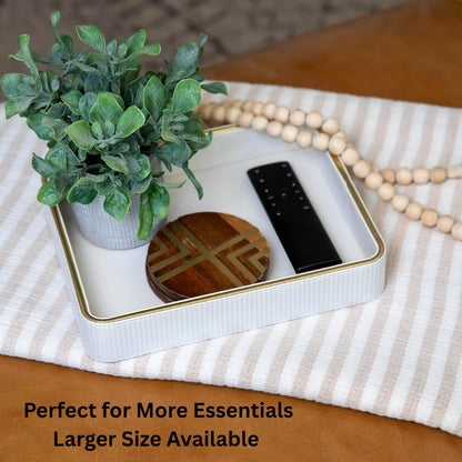 Small Night Stand Organizer Nightstand Tray Bedside Table Organizer Women| Dresser Trays for Bedroom Leather Valet Trinket Tray Catch All| Purse Bowl for Women| Desk Trays