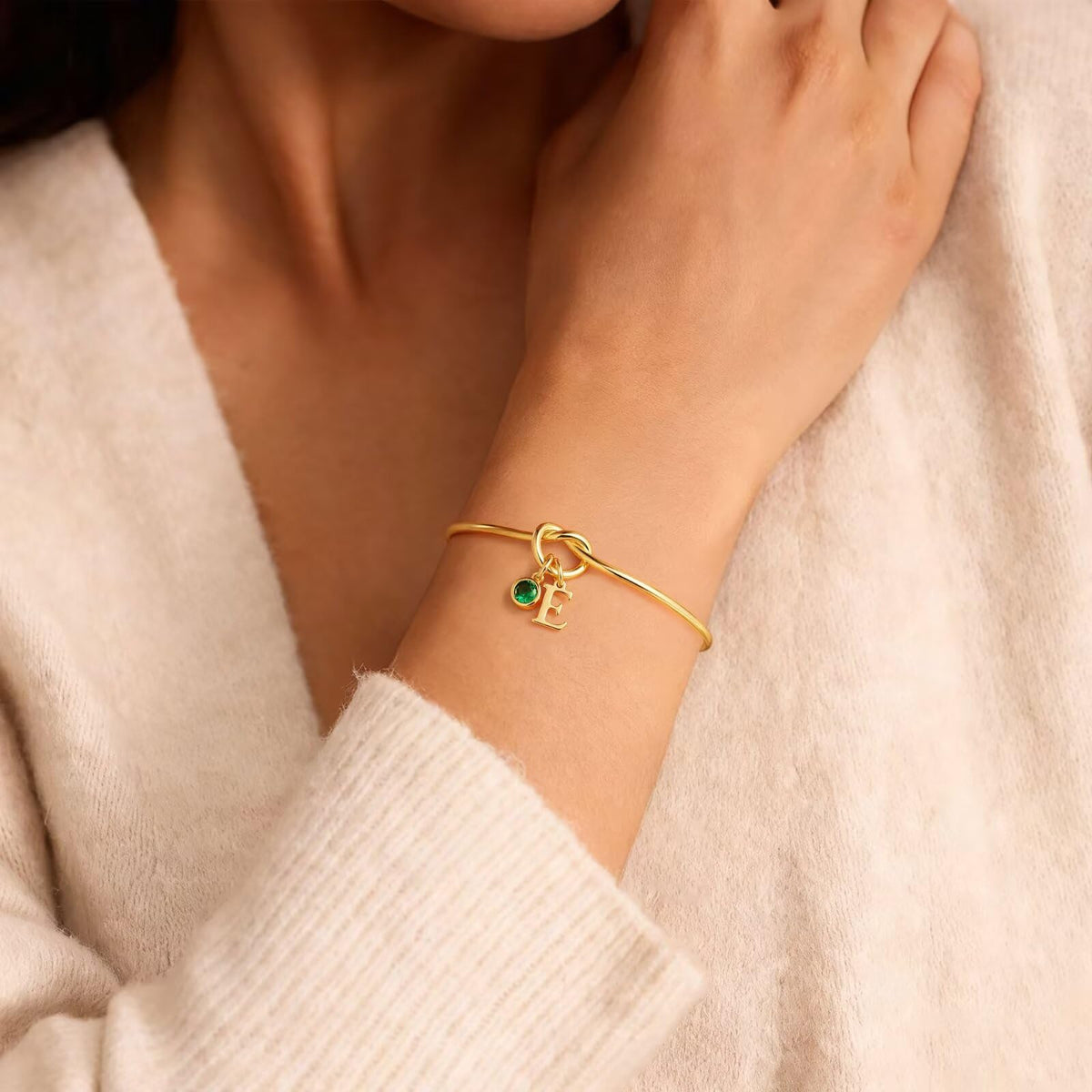 M MOOHAM Birthstone Initial Bracelets for Women - Tie the Knot Bridesmaid Proposal Gifts Initial J April Birthstone Clear CZ Color Bracelets Personalized Birthday Gifts for Women Jewelry