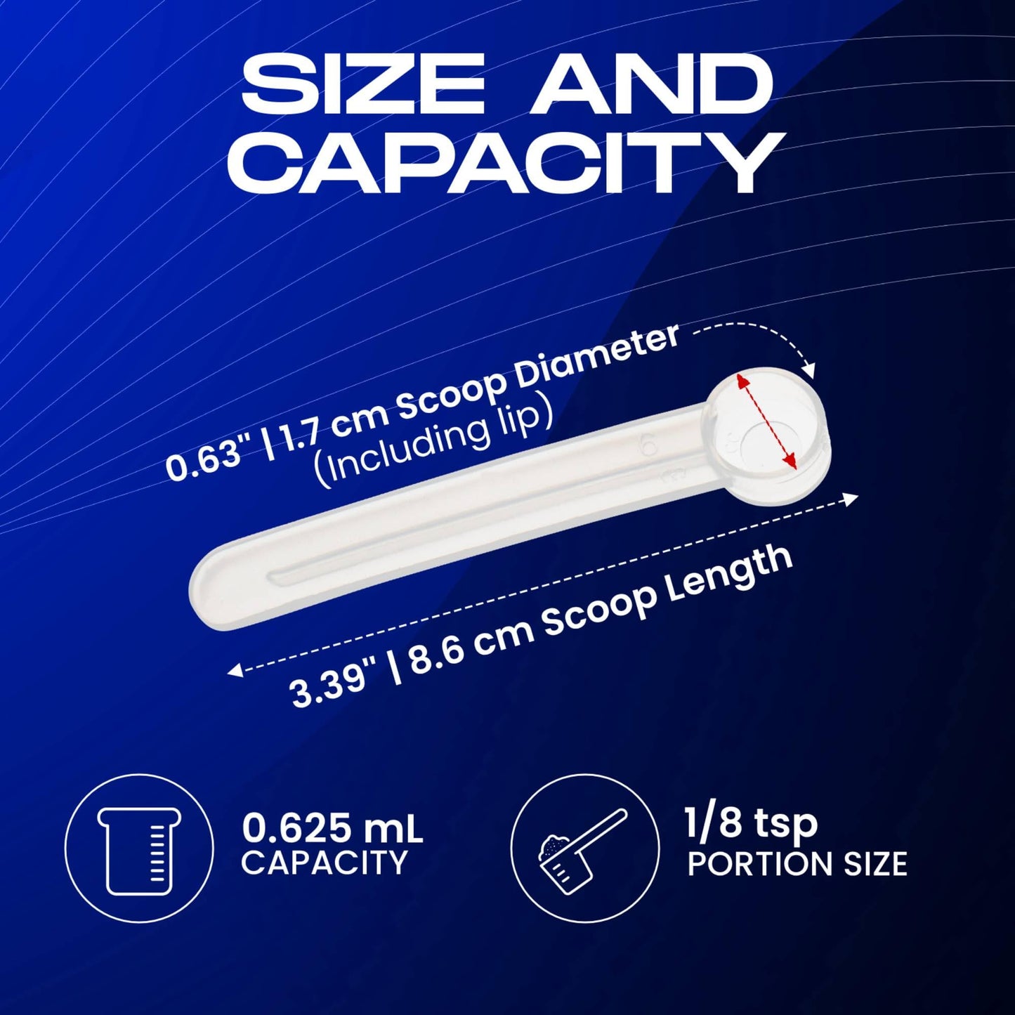 1/8 teaspoon measuring spoon (plastic) | HeroScoops (1000, Clear)