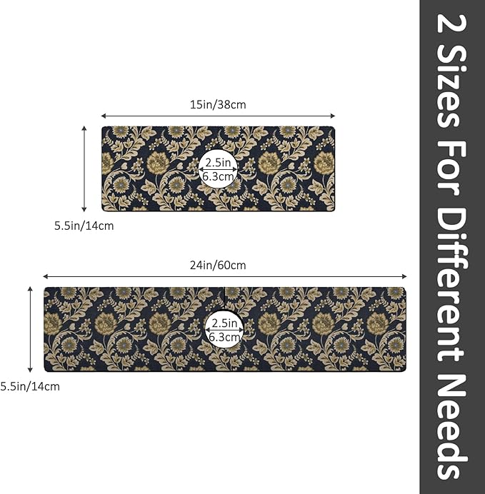 2PCS 24" X 5.5" Kitchen Sink Splash Guard Faucet Mat Floral Flower Super