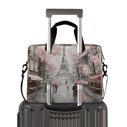 ALAZA Art Paris Eiffel Tower Laptop Case Bag Sleeve Portable Crossbody Messenger Briefcase w/Strap Handle, 13 14 15.6 inch