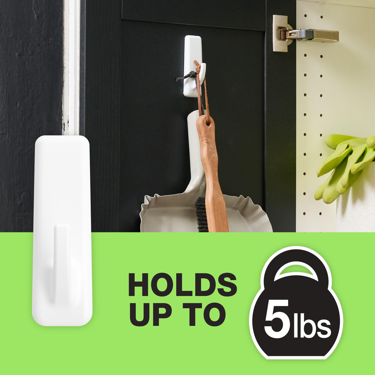 FrogTape reMOVEables Damage Free Adhesive Wall Hook - Removable Large Utility Wall Hooks for Hanging - No Nails - Holds up to 5 lbs - 6 Reusable Hooks & 12 Adhesive Strips - White (Pack of 12)