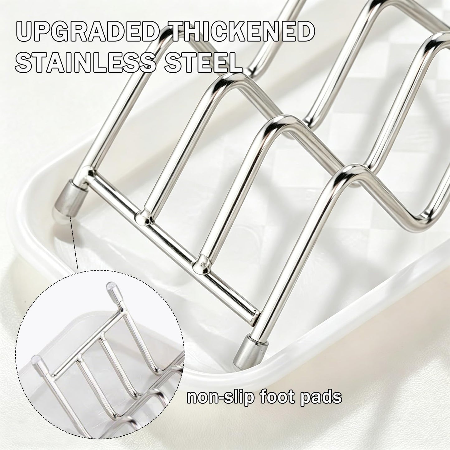 AD ADASTONE Soap Holder Dish for Shower — Stainless Steel Self Draining Bar Soap Case with Water Tray, Fits 2-3 Square Bars