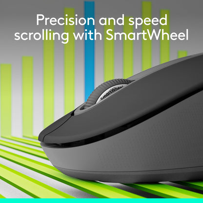 Logitech Wireless Mouse Signature M650 L Full Size - Large Hands, 2-Year Battery, Silent Clicks, Customizable Buttons, Bluetooth, PC/Mac/Chromebook - Black, Right-Handed, Large