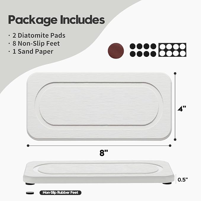2Pack Water Absorbing Stone Tray