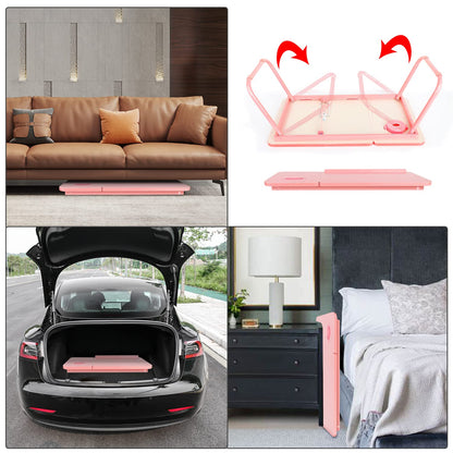 Laptop Desk for Bed Couch, Portable Lap Desk for Laptops, Bed Table for Laptops, Foldable Laptop Stand for Beds, Bed Desk for Writing (Candy Pink)
