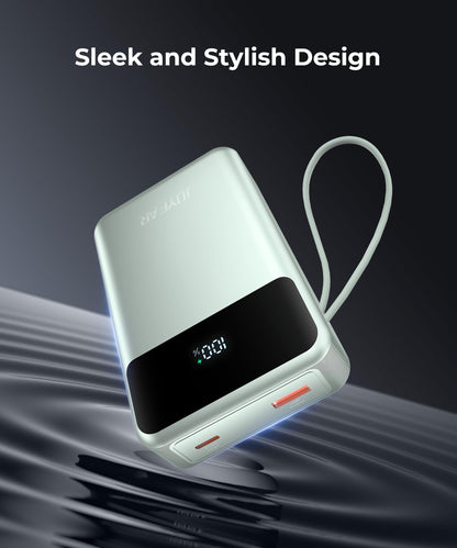 Portable-Charger-Power-Bank Travel Essentials Battery Pack USB C 30000mAh Built in Cable 22.5W Phone Fast Charging Powerbank Compatible with iPhone 16 15 14 13 12 11 iPad Samsung Google Xiaomi