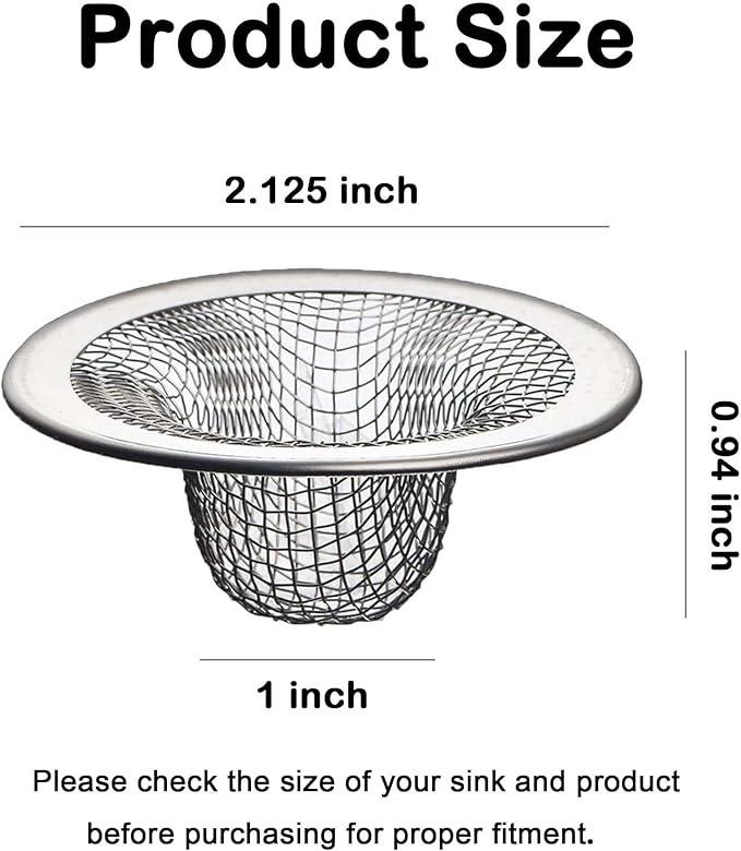 20Pcs Small Drain Mesh Basket, 2.125'' Bathroom Sink Drain Strainer Screen Mesh