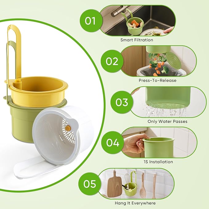 Hanging Food Waste Catcher for Sink, Sink Strainer Basket