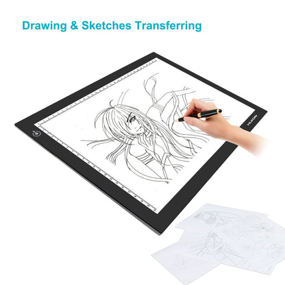 HUION L4S LED Light Box A4 Ultra-Thin USB Powered Adjustable Light Pad for Tracing