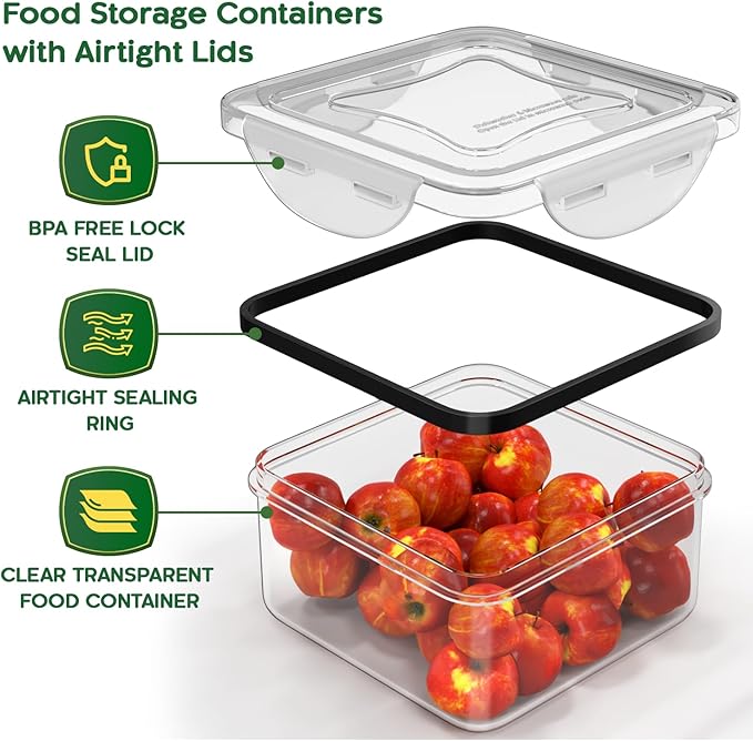 RockBerry 50 Pcs Large Food Storage Containers