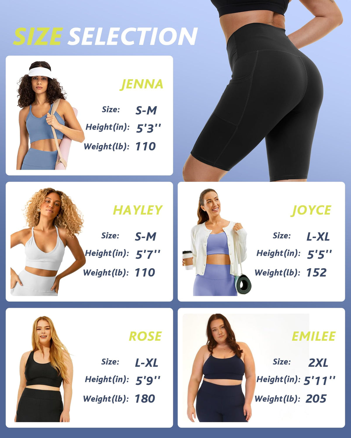 CAMPSNAIL 4 Pack Biker Shorts Women – 5"/8" High Waist Tummy Control Workout Gym Yoga Running Compression Shorts with Pockets