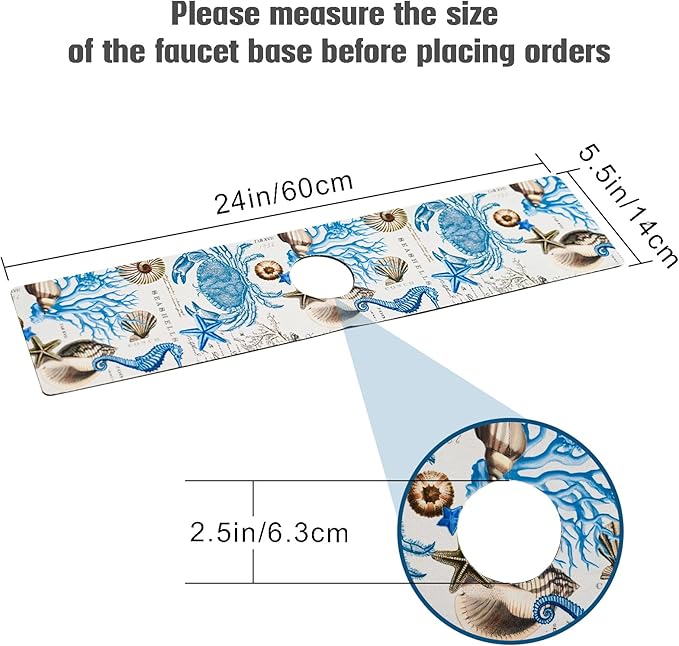 Sink Faucet Absorbing Mat, 2 Pack Drying Mat Around Faucet Sink Splash Guard