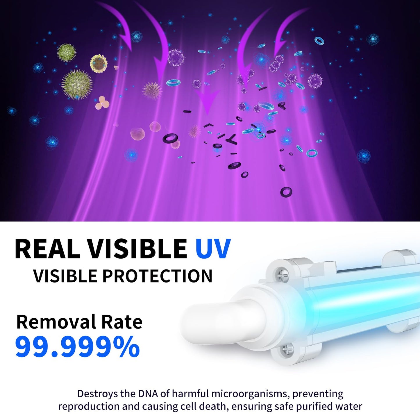 WINGSOL Reverse Osmosis Water Filter, 0 TDS UV Space-Saving Tankless RO System, 10-Layer Filtration Under Sink, NSF/ANSI 42&53&58 Certified, Easy-Change Filter, Plug-in Required
