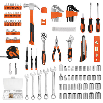 248-Piece Tool Set - General Household Hand Tool Kit with Plastic Toolbox Storage Case for Men, Home Repair, DIY Projects