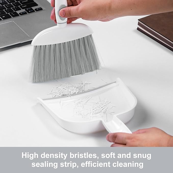 NACENA Small Dust Pan and Brush Set, Mini Broom and Dustpan Set Small Hand