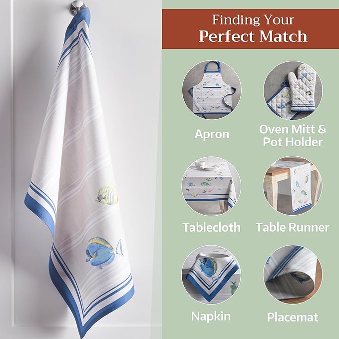 Maison d' Hermine Kitchen Towels Set of 3 100% Cotton 27.50" x 20" Reusable