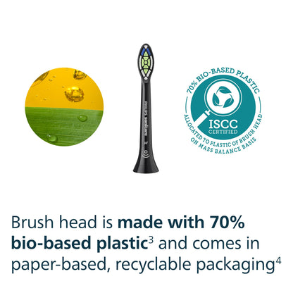 Philips Sonicare W DiamondClean - Genuine Replacement Electric Toothbrush Heads, White, 4 Pack One Year Supply, HX6064/65