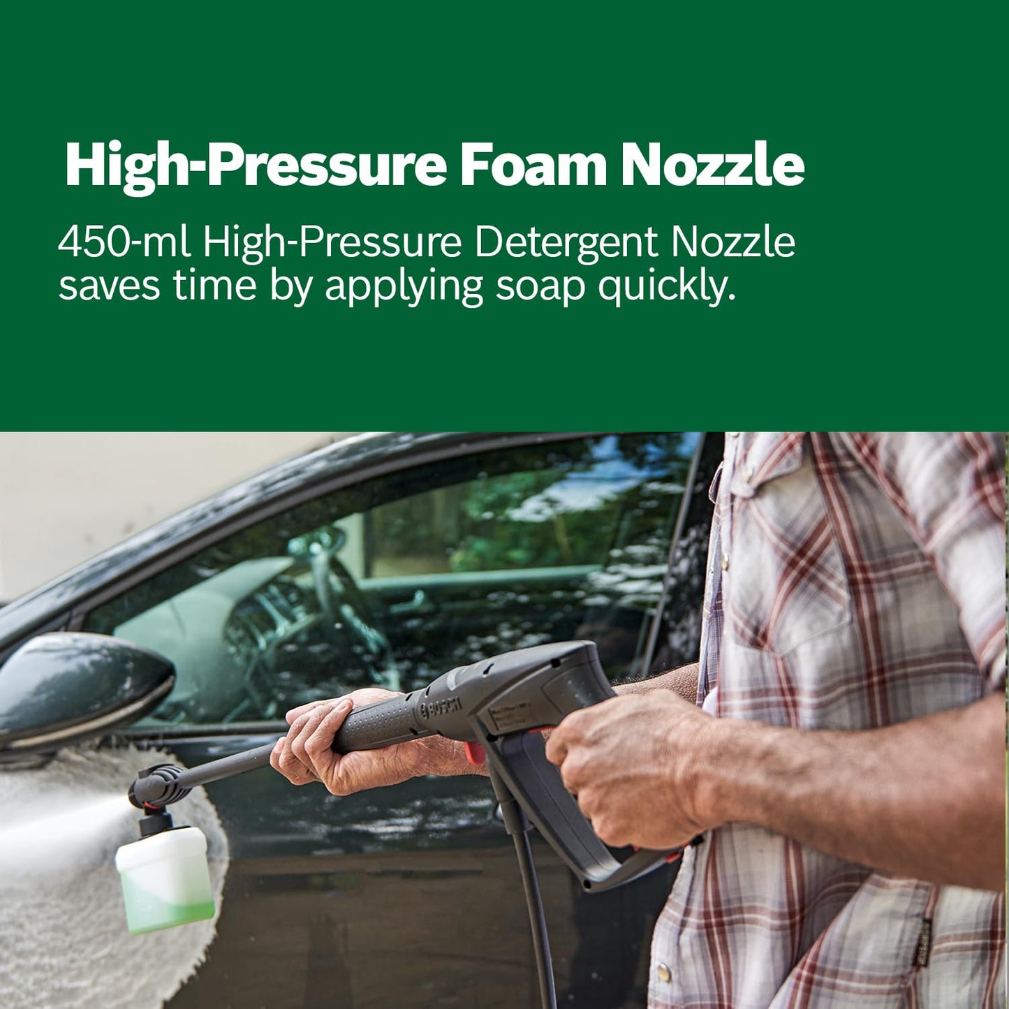 Bosch High Pressure Washer UniversalAquatak 135 (1900 W, 135 Bar Pressure, 450 l/h Flow Rate, with 3-in-1 Nozzle, Detergent Nozzle, and Carrying Handle in Carton Packaging)