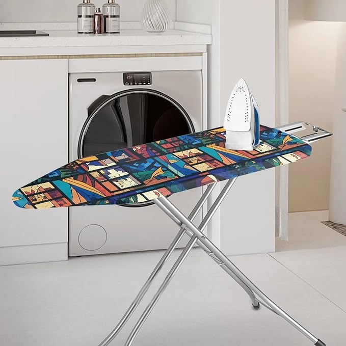 Geometric Window Steam Ironing Board Cover 15x54, Colorful Abstract Art